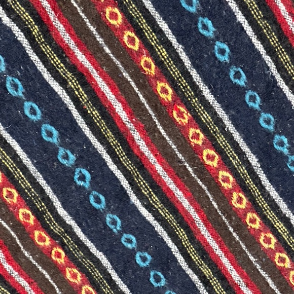 Vintage Cotton Hooded Poncho with Fringe from Nepal - Picture 7 of 10